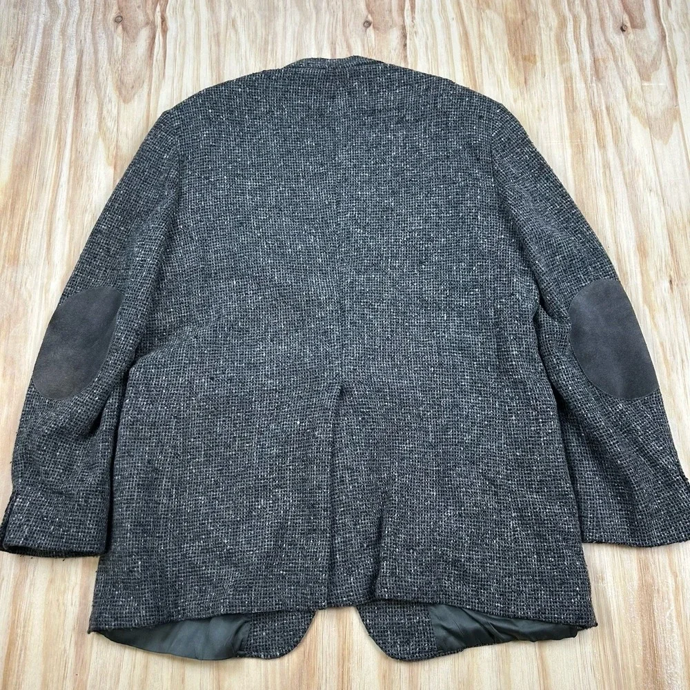Vintage Woolrich Blazer Men's 44 R Wool Tweed Elbow Patch USA‎ Gray